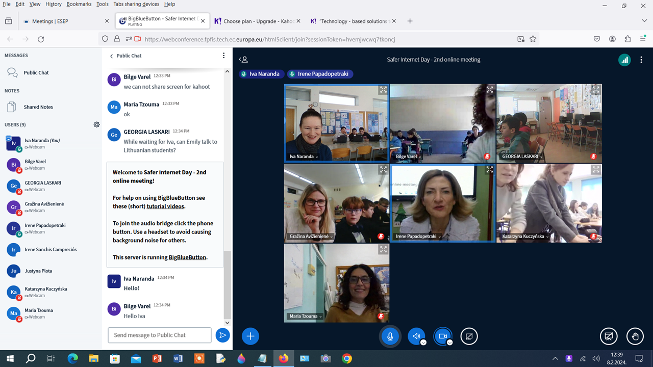 online susret - Dan sigurnijeg interneta - eTwinning projekt Living with the Climate Change